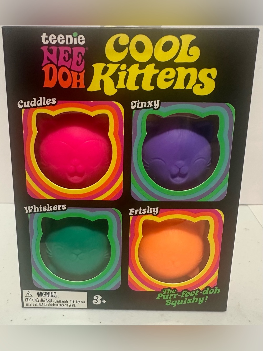 NeeDoh Cool Kittens 4-Pack - Pink, Purple, Green, Orange